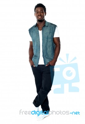 Pose Of Young African Male Model Stock Photo