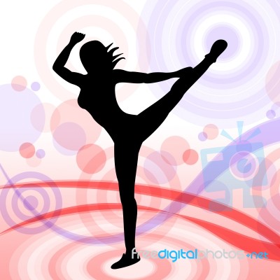 Posing Dancing Represents Yoga Pose And Relaxing Stock Image