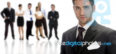 Posing Handsome Businessman Stock Photo