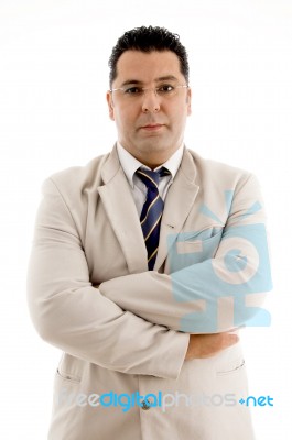 Posing Middle Aged Businessman Stock Photo