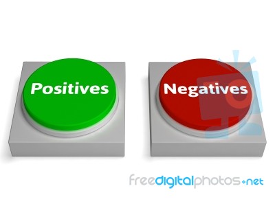 Positives Negatives Buttons Show Analysis Or Examine Stock Image