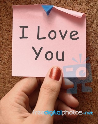Post It Note With I Love You Text Stock Photo