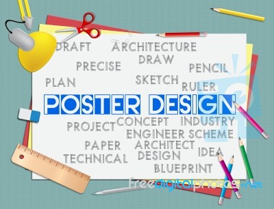 Poster Design Indicates Graphic Concept And Signboard Stock Image