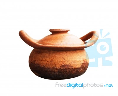 Pot On White Background Stock Photo