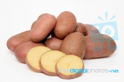 Potatoes Isolated On A White Background Stock Photo