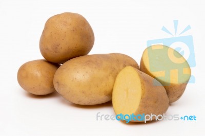 Potatoes Isolated On A White Background Stock Photo