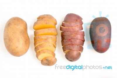 Potatoes Isolated On A White Background Stock Photo