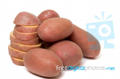 Potatoes Isolated On A White Background Stock Photo