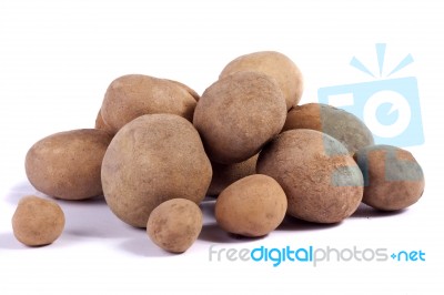 Potatoes On White Stock Photo