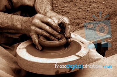 Potters Wheel Stock Photo