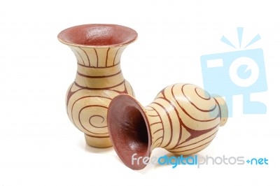 Pottery White Background Stock Photo