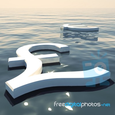 Pound And Euro Floating On Sea Stock Image