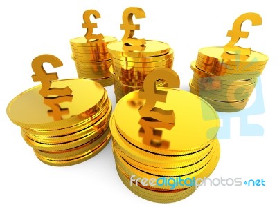 Pound Cash Represents Saved Revenue And Finance Stock Image