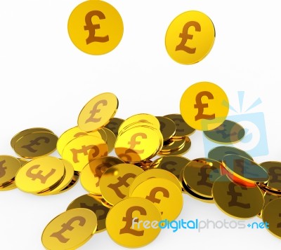 Pound Coins Shows British Pounds And Finance Stock Image