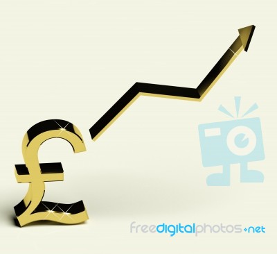 Pound Sign And Up Arrow Stock Image