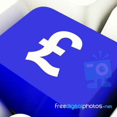 Pound Symbol Text Computer Key Stock Image