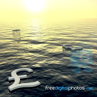 Pounds Floating In Sea Stock Image