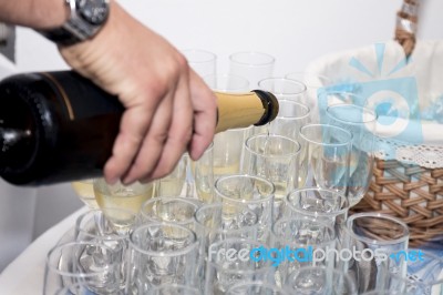 Pouring Champagne Stock Photo