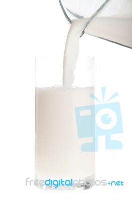 Pouring Milk Stock Photo