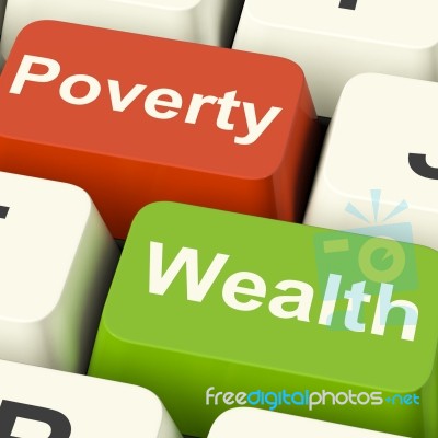 Poverty And Wealth Computer Keys Stock Image