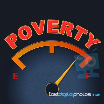 Poverty Gauge Shows Stop Hunger And Display Stock Image