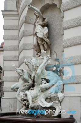 Power At Sea Fountain At The Hofburg In Vienna Stock Photo