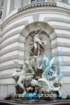 Power At Sea Fountain At The Hofburg In Vienna Stock Photo