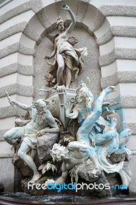 Power At Sea Fountain At The Hofburg In Vienna Stock Photo