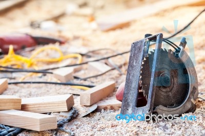 Power Saws Circular Electric Stock Photo