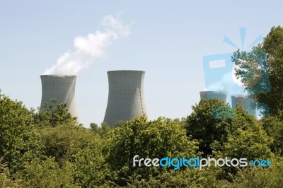 Power Station Cooling Towers Stock Photo