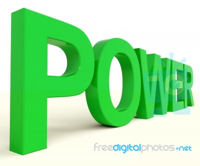 Power Text In Green Stock Image