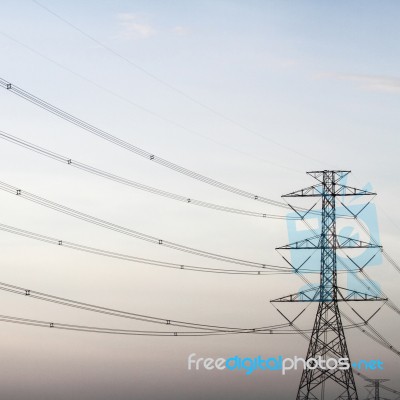 Power Transmission Tower Stock Photo