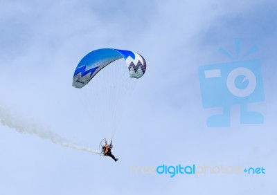 Powered Hang Glider At Shoreham Airshow Stock Photo