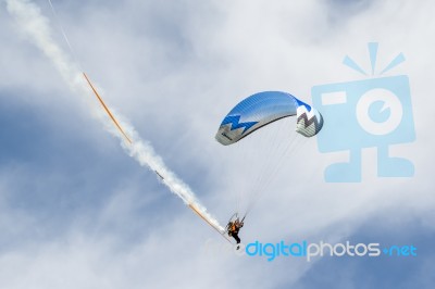 Powered Hang Glider At Shoreham Airshow Stock Photo