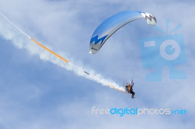 Powered Hang Glider At Shoreham Airshow Stock Photo