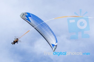 Powered Hang Glider At Shoreham Airshow Stock Photo