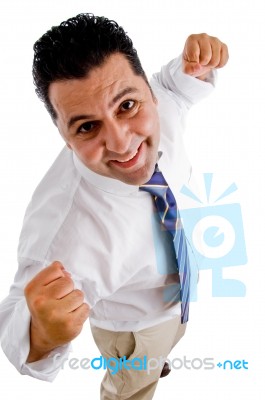 Powerful Businessman Posing Stock Photo