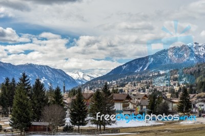 Pozza Di Fassa Trentino Italy Stock Photo