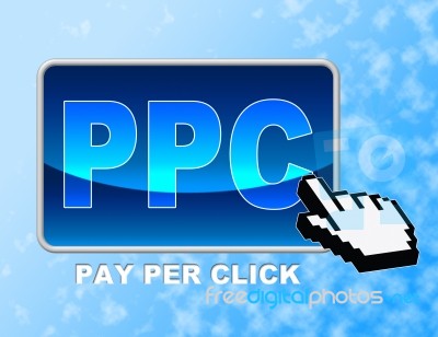 Ppc Button Indicates Pay Per Click And Advertising Stock Image