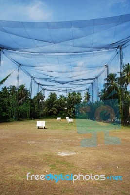 Practicing Golf At The Driving Range Stock Photo