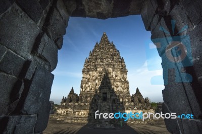 Prambanan Temple, The Most Beautiful Temple In Indonesia Stock Photo