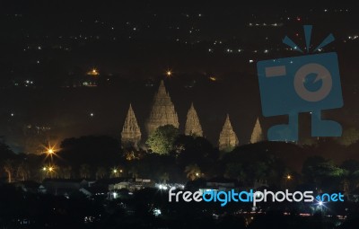 Prambanan Temple View Stock Photo