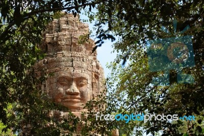 Prasat Ta Prohm Gate Stock Photo