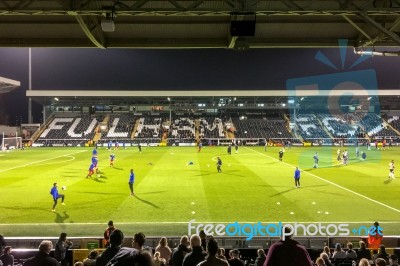 Pre Match Warm Up At Craven Cottage Stock Photo