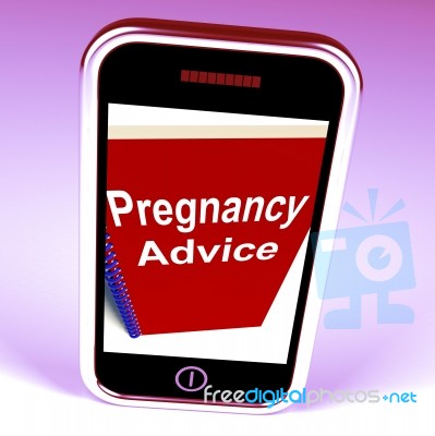 Pregnancy Advice Phone Gives Strategy For Mother And Baby Stock Image