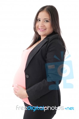 Pregnant Business Woman Stock Photo