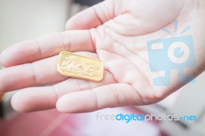 Premium Quality Golden Gold Bar Stock Photo