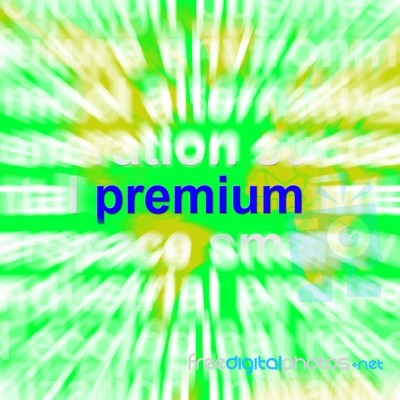 Premium Word Cloud Shows Best Bonus Premiums Stock Image