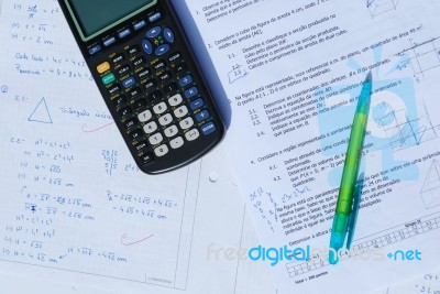 Preparation For Mathematics Exam Stock Photo