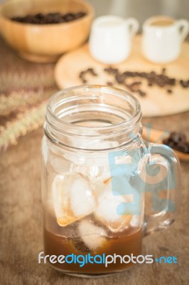 Preparing Glass Of Cold Coffee Stock Photo